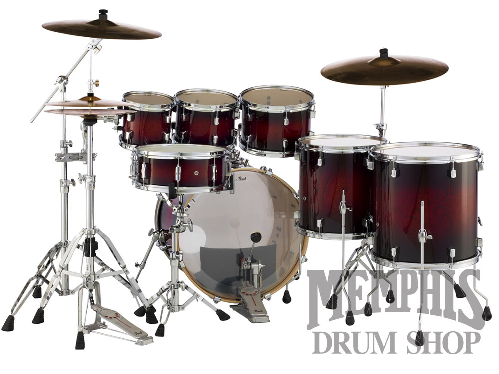 Pearl Decade Maple Drum Set 22/8/10/12/14/16/14 - Gloss Deep Red Burst