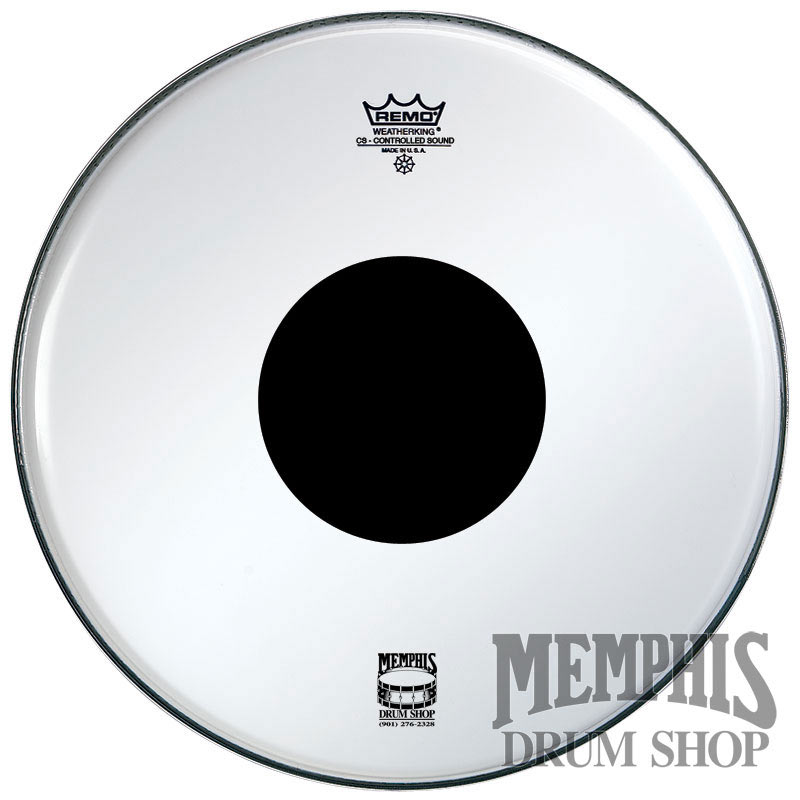 Remo Clear Controlled Sound 24" Bass Drumhead - Black Dot On Top