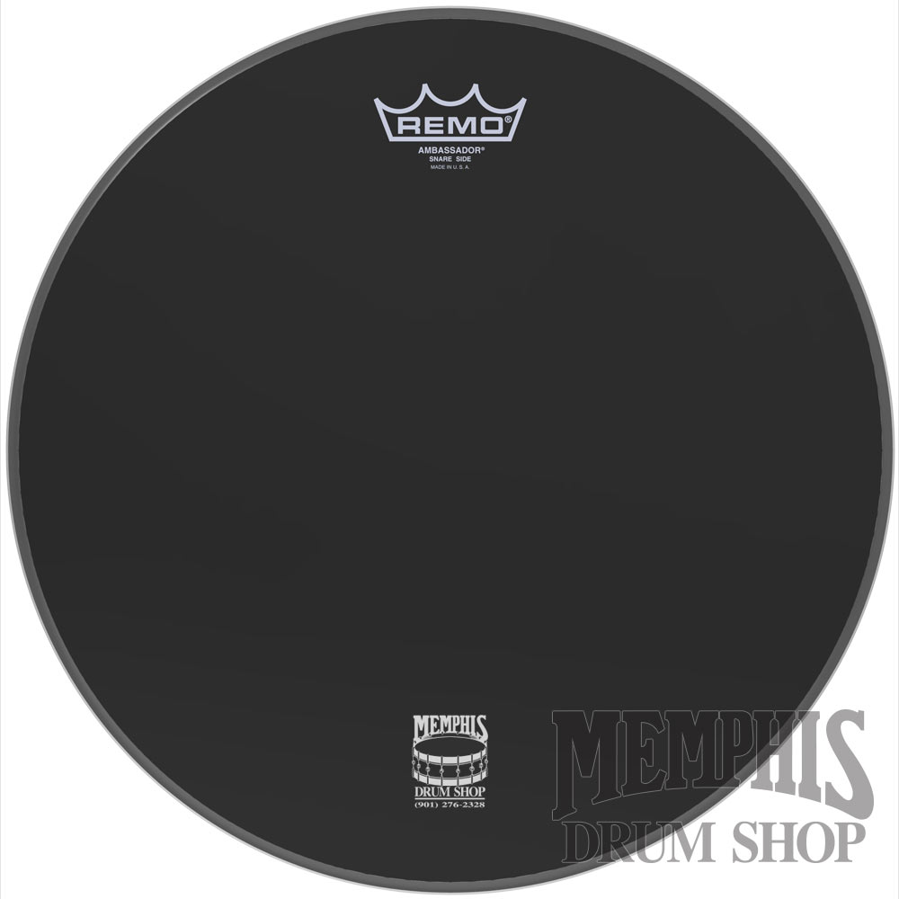 Remo Ebony Ambassador Snare Side 14" Marching Snare Drumhead - No Collar