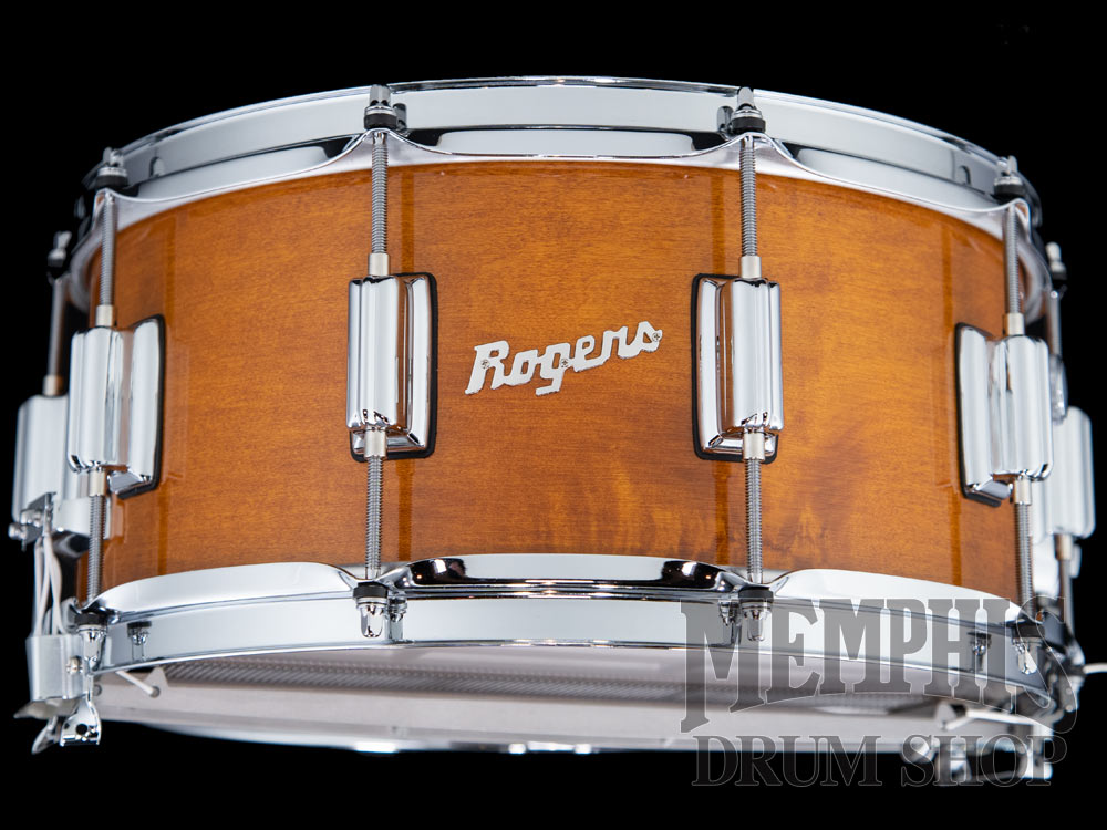 Rogers 14x6.5 Dyna-Sonic Limited Custom Snare Drum with Beavertail Lugs - Fruitwood Stain