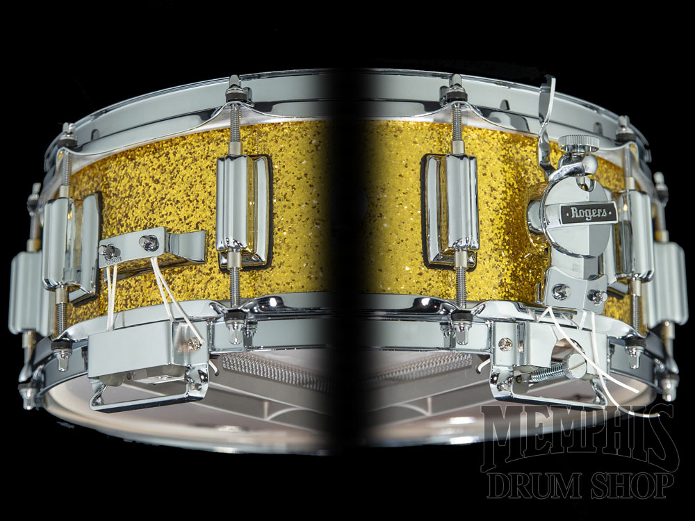 Rogers 14x5 Dyna-Sonic Snare Drum with Beavertail Lugs - Gold Sparkle Lacquer