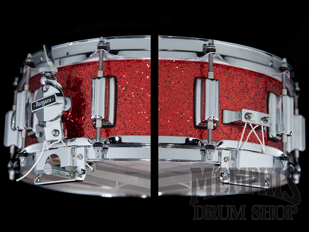 Rogers 14x5 Dyna-Sonic Snare Drum with Beavertail Lugs - Red Sparkle Lacquer