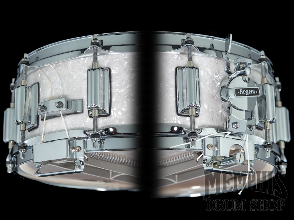 Rogers 14x5 Dyna-Sonic Snare Drum with Beavertail Lugs - White Marine Pearl
