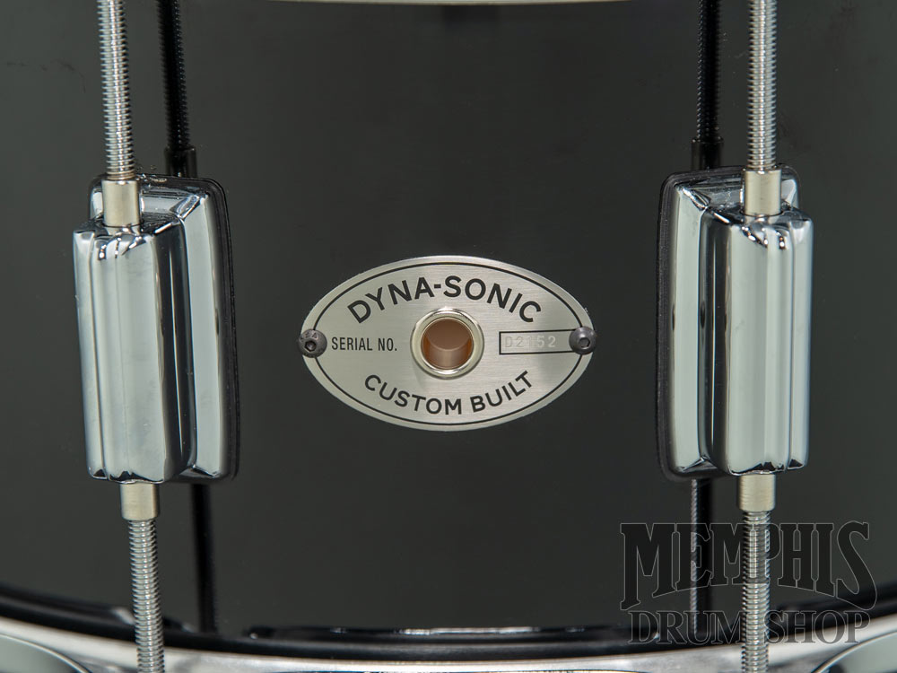 Rogers 14x6.5 Dyna-Sonic Snare Drum with Beavertail Lugs - Black Gloss Lacquer