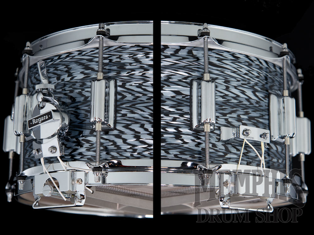Rogers 14x6.5 Dyna-Sonic Snare Drum with Beavertail Lugs - Black Onyx