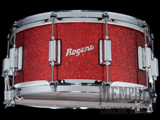 Rogers 14x6.5 Dyna-Sonic Snare Drum with Beavertail Lugs - Red Sparkle Lacquer