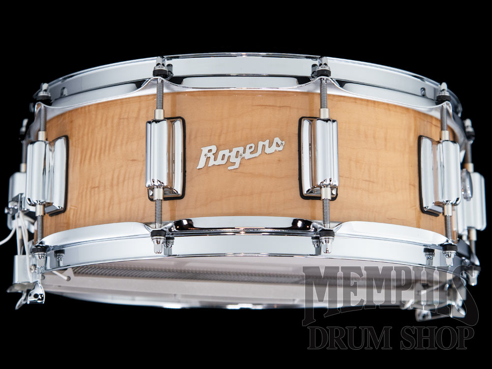 Rogers 14x5 Dyna-Sonic Limited Custom Snare Drum with Beavertail Lugs - Wildwood Curly Maple