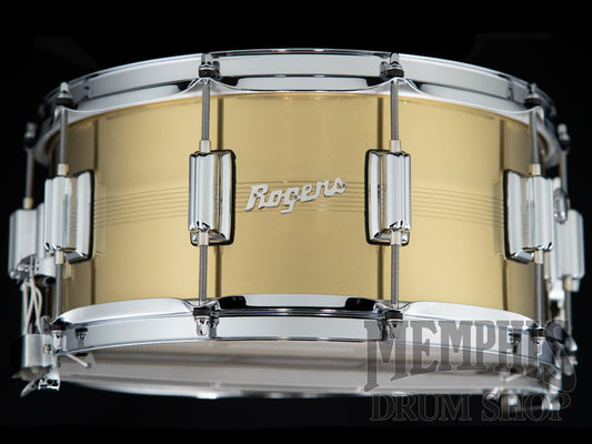 Rogers 14x6.5 Dyna-Sonic 7-Line Brass Snare Drum