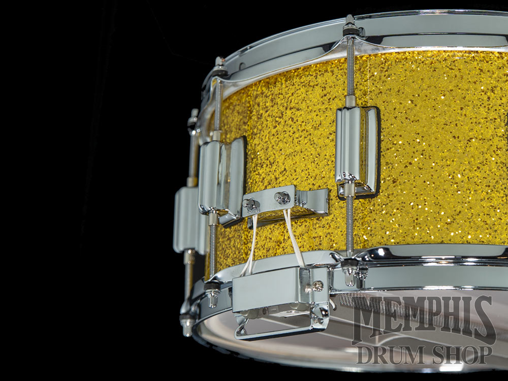 Rogers 14x6.5 Dyna-Sonic Snare Drum with Beavertail Lugs - Gold Sparkle Lacquer