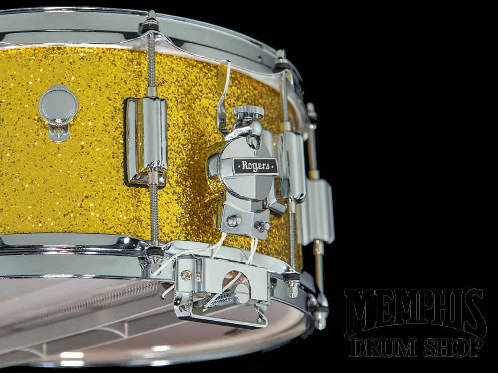 Rogers 14x6.5 Dyna-Sonic Snare Drum with Beavertail Lugs - Gold Sparkle Lacquer