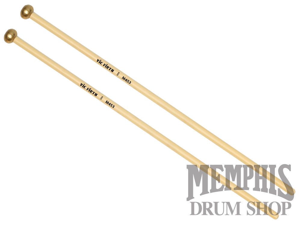 Vic Firth Articulate Series Xylophone Bells Glockenspiel Mallets - 11/16" Brass, Oval M453