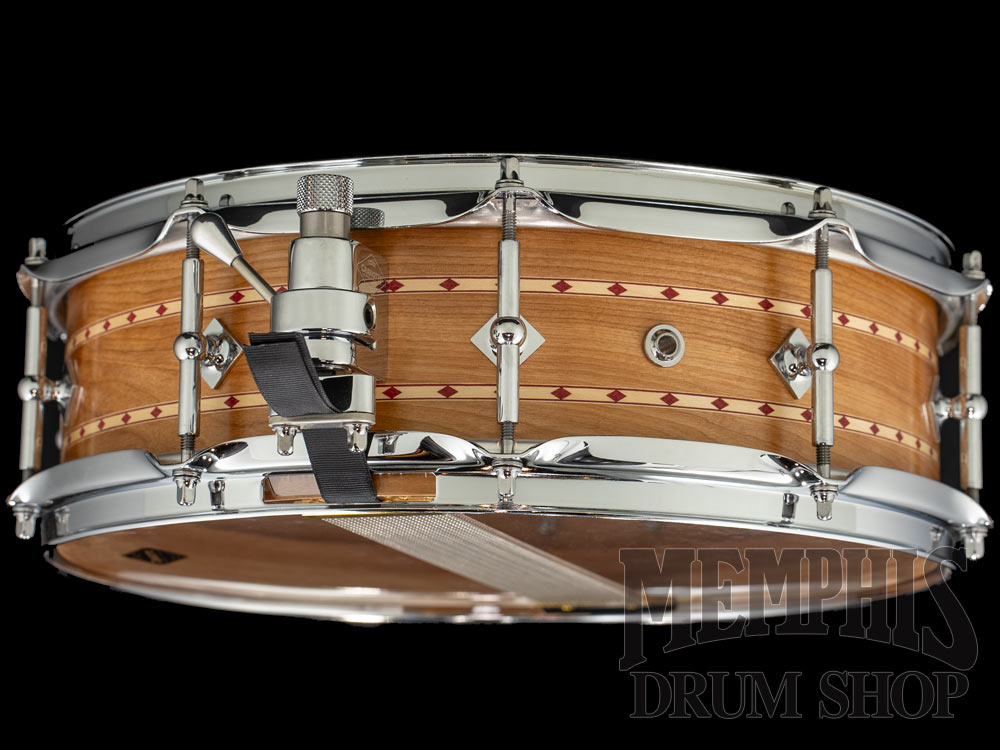 Craviotto 14x4.5 Custom Shop Cherry Snare Drum with Dual Red Inlay