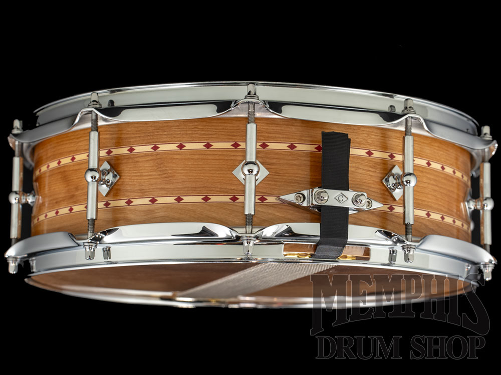 Craviotto 14x4.5 Custom Shop Cherry Snare Drum with Dual Red Inlay