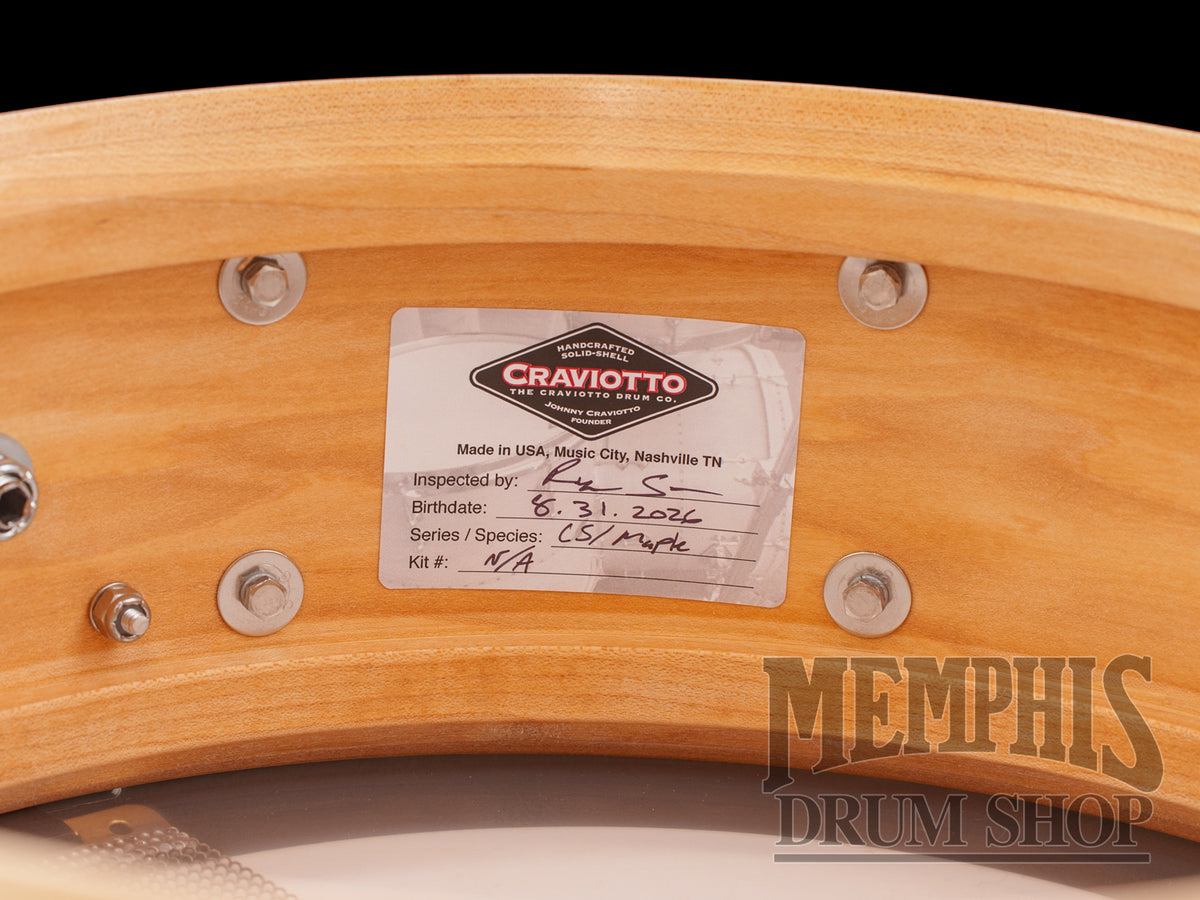 Craviotto 14x5 Custom Shop Maple Snare Drum - Maple Inlay