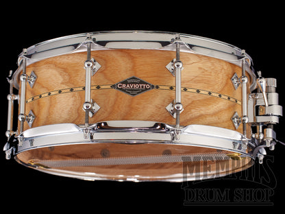 Craviotto 14x5.5 Custom Shop Ash Snare Drum - Maple Inlay