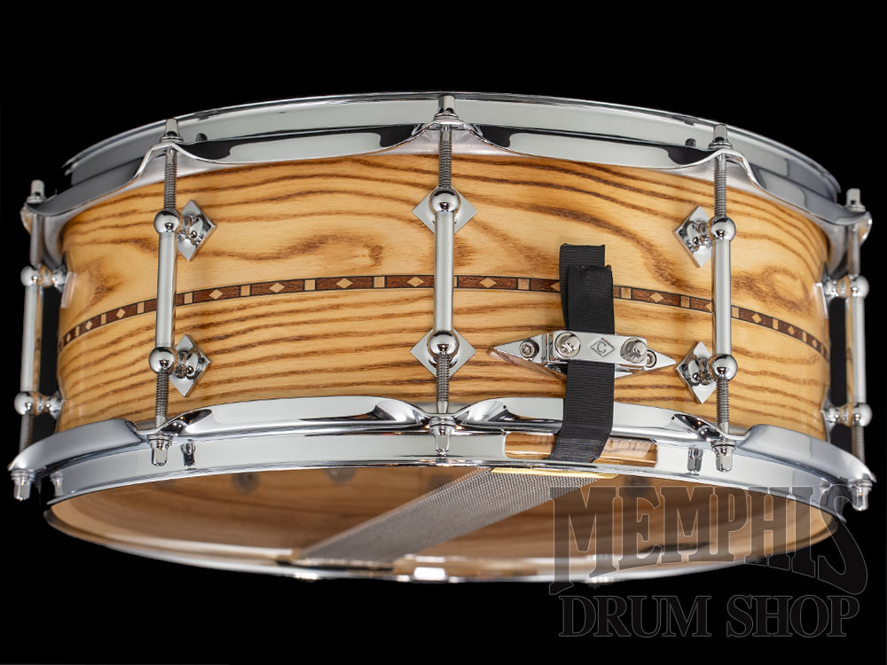 Craviotto 14x5.5 Custom Shop Ash Snare Drum with Walnut Inlay - Light Toasted Ash
