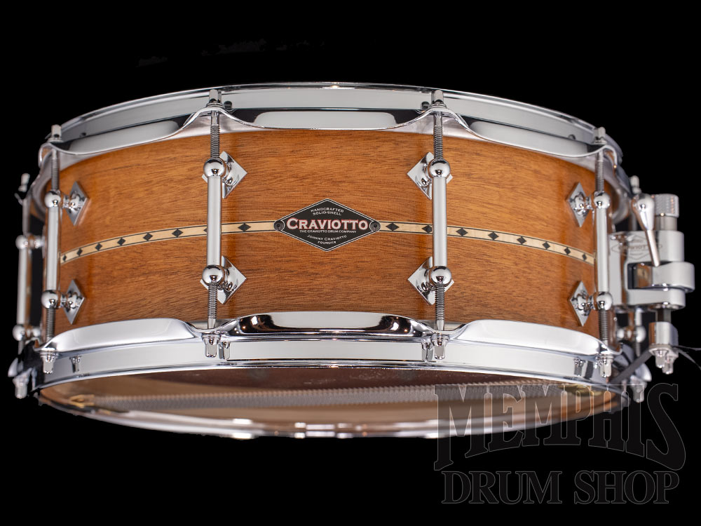 Craviotto 14x5.5 Custom Shop Mahogany Snare Drum with Maple Inlay