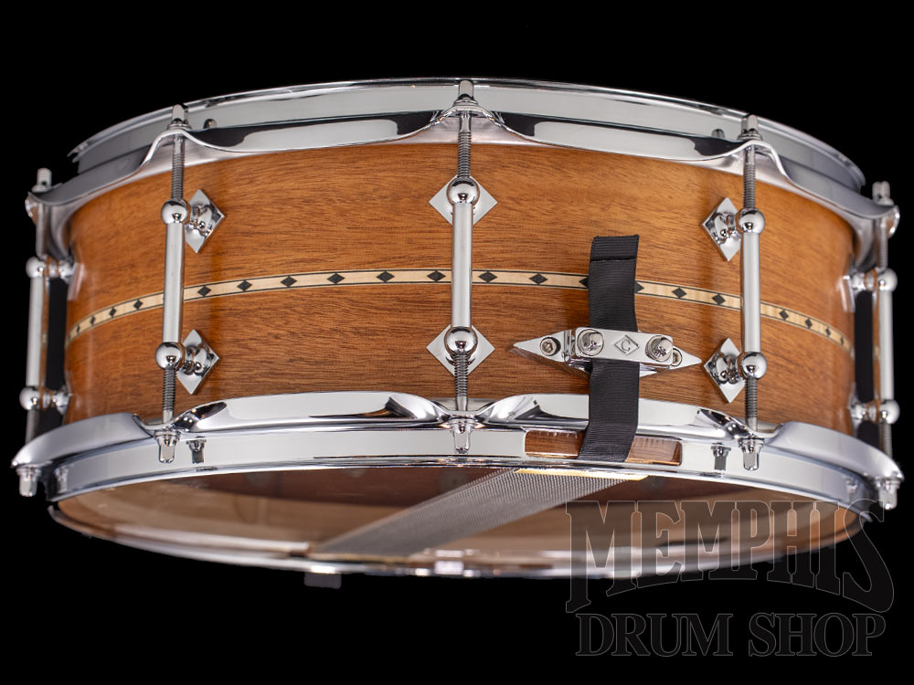 Craviotto 14x5.5 Custom Shop Mahogany Snare Drum with Maple Inlay