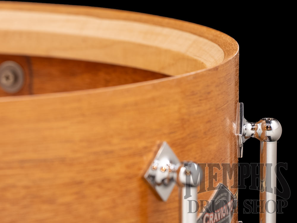 Craviotto 14x5.5 Custom Shop Mahogany Snare Drum with Maple Inlay