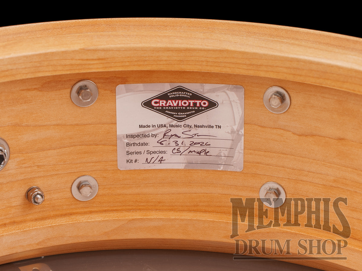 Craviotto 14x5.5 Custom Shop Maple Snare Drum - Maple Inlay
