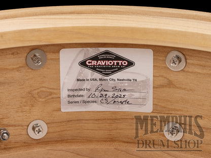 Craviotto 14x5.5 Custom Shop Maple Snare Drum with Maple Inlay