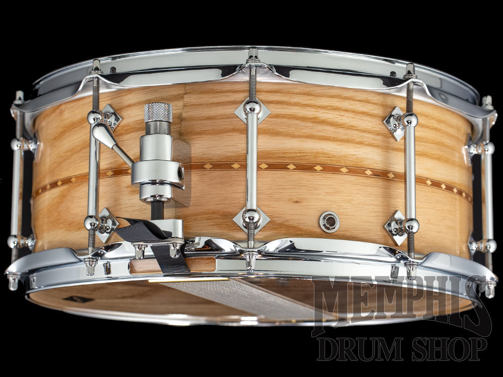 Craviotto 14x6.5 Custom Shop Ash Snare Drum with Cherry Inlay