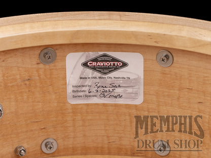 Craviotto 14x6.5 Custom Shop Curly Maple Snare Drum