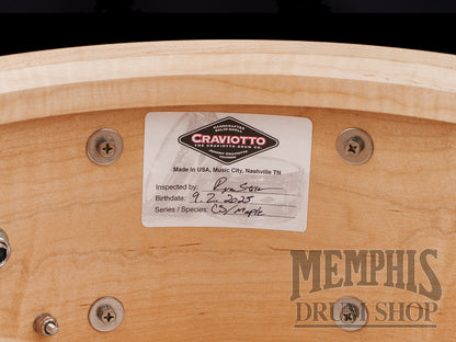 Craviotto 14x6.5 Custom Shop Maple Snare Drum - Piano Black Lacquer