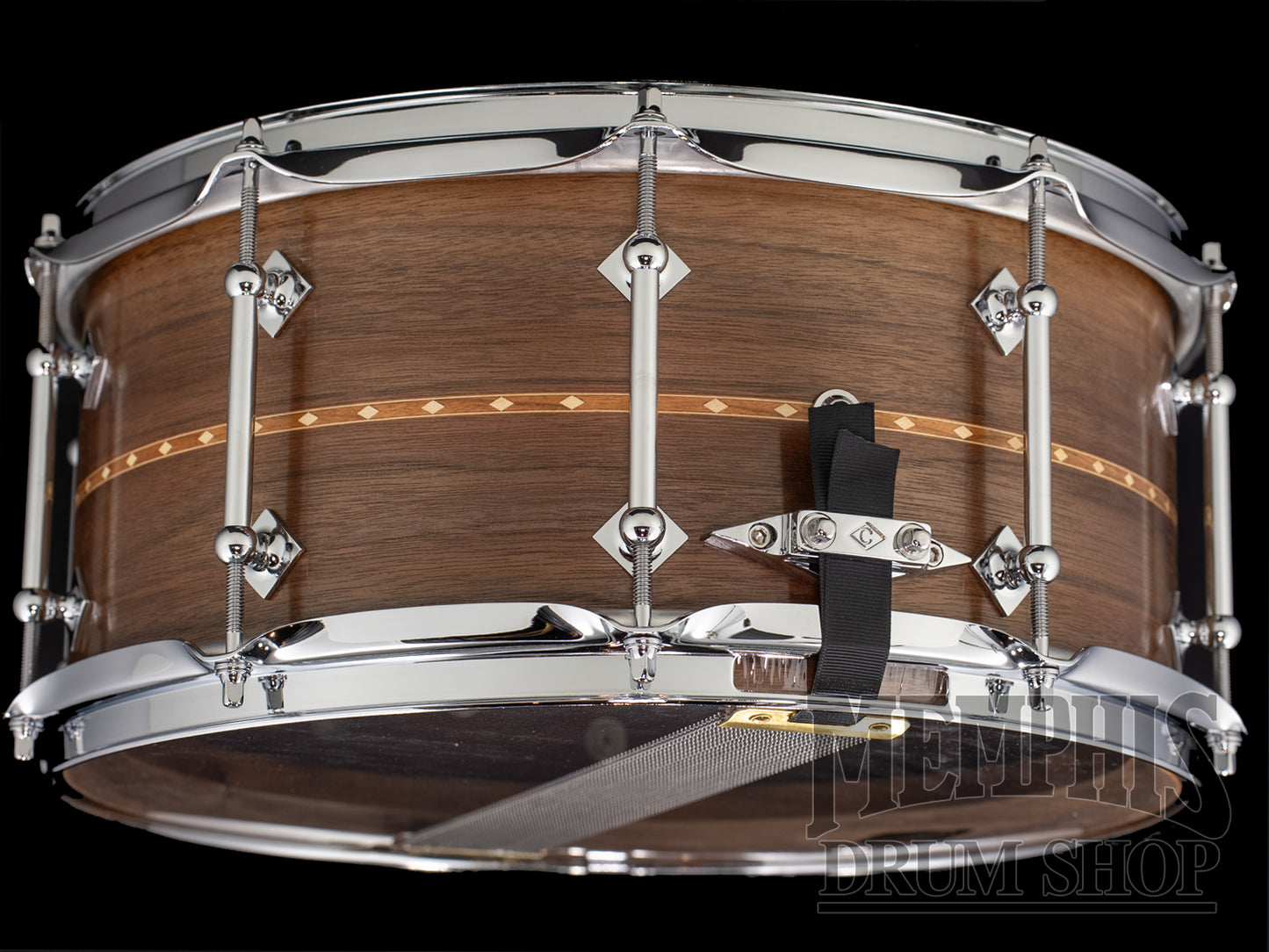 Craviotto 14x6.5 Custom Shop Walnut Snare Drum with Cherry Inlay