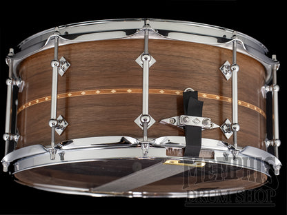 Craviotto 14x6.5 Custom Shop Walnut Snare Drum with Cherry Inlay