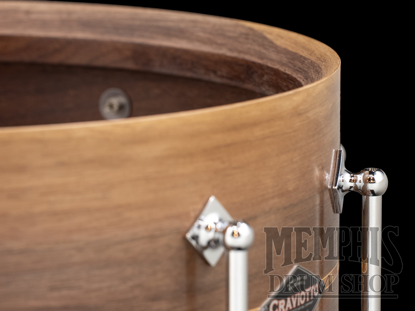 Craviotto 14x6.5 Custom Shop Walnut Snare Drum with Cherry Inlay