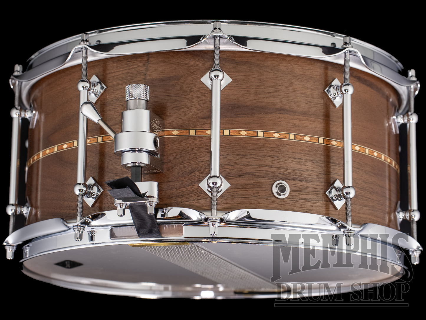 Craviotto 14x6.5 Custom Shop Walnut Snare Drum with Walnut Inlay