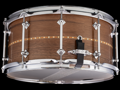 Craviotto 14x7 Custom Shop Walnut Snare Drum with Walnut Inlay