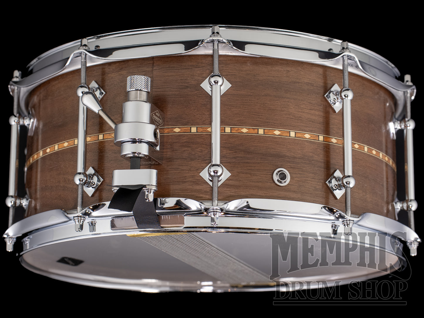 Craviotto 14x6.5 Custom Shop Walnut Snare Drum with Walnut Inlay