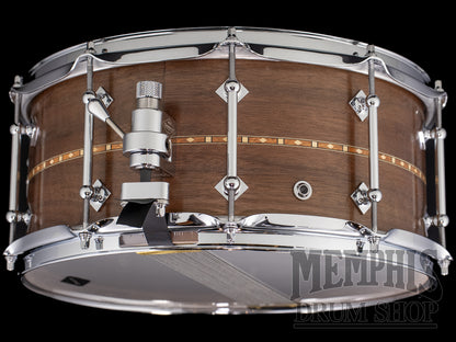 Craviotto 14x6.5 Custom Shop Walnut Snare Drum with Walnut Inlay