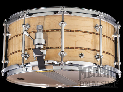 Craviotto 14x7 Custom Shop Curly Maple Snare Drum with Dual Walnut Inlay