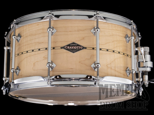 Craviotto 14x7 Custom Shop Maple Snare Drum with Maple Inlay