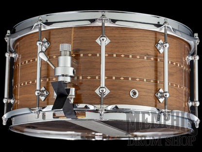 Craviotto 14x7 Custom Shop Walnut Snare Drum with Dual Walnut Inlay - Natural Gloss Lacquer