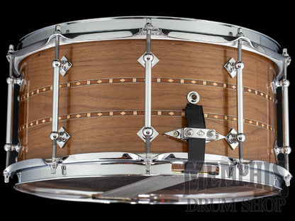 Craviotto 14x7 Custom Shop Walnut Snare Drum with Dual Walnut Inlay - Natural Gloss Lacquer