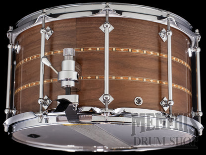 Craviotto 14x8 Custom Shop Walnut Snare Drum with Dual Walnut Inlay