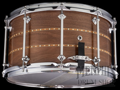 Craviotto 14x8 Custom Shop Walnut Snare Drum with Dual Walnut Inlay