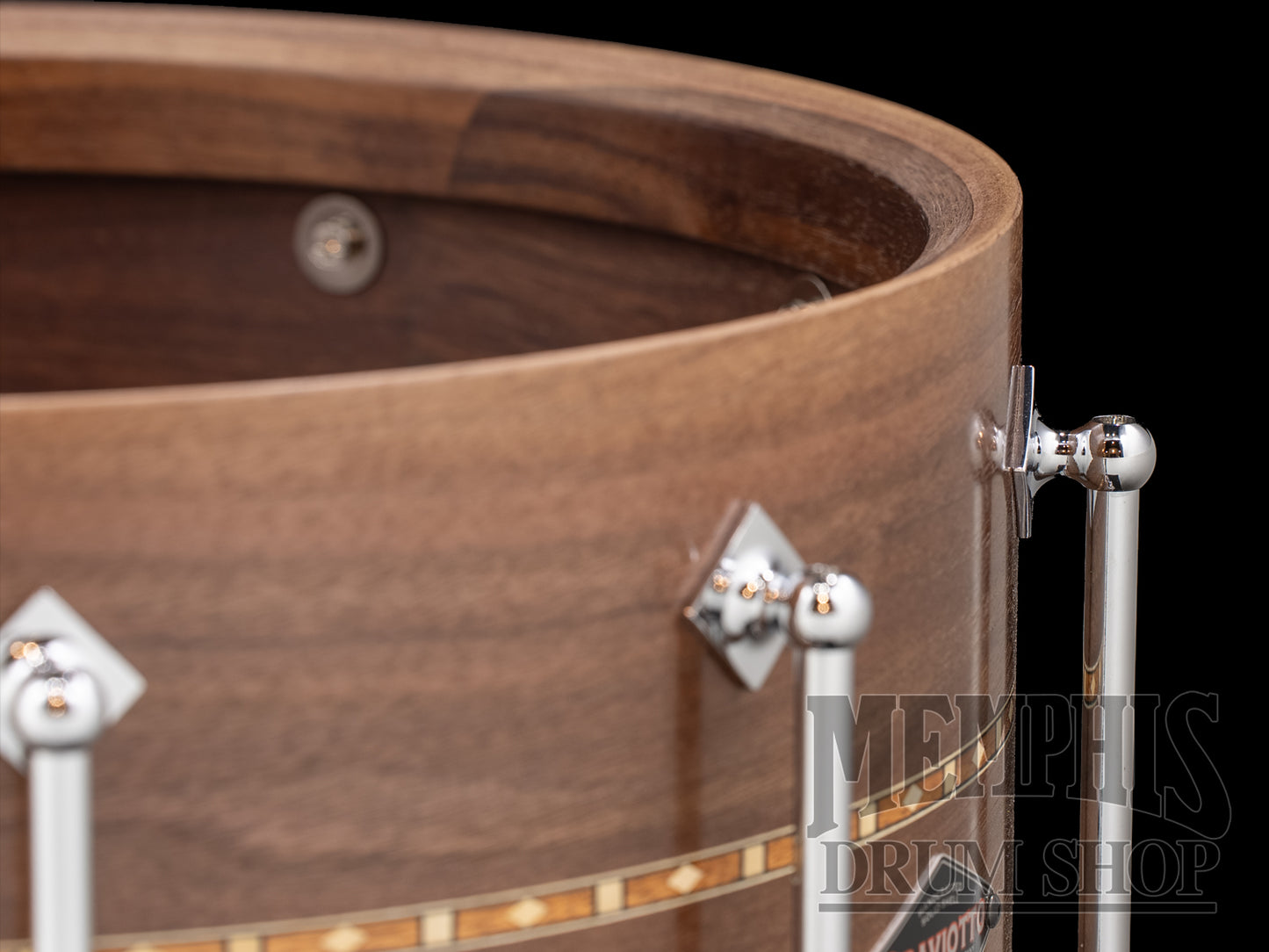 Craviotto 14x8 Custom Shop Walnut Snare Drum with Dual Walnut Inlay