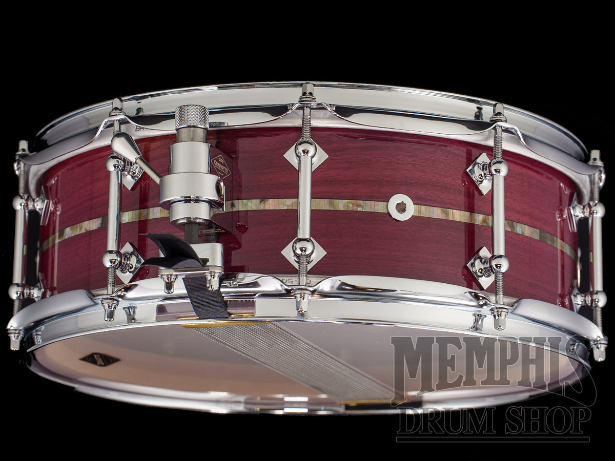 Craviotto 14x5 Heirloom Series Purpleheart Snare Drum with Black Tahitian Pearl Abalone Inlay