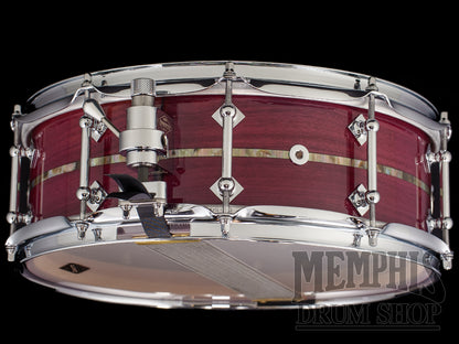 Craviotto 14x5 Heirloom Series Purpleheart Snare Drum with Black Tahitian Pearl Abalone Inlay