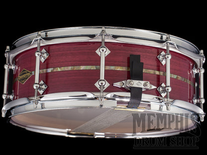 Craviotto 14x5 Heirloom Series Purpleheart Snare Drum with Black Tahitian Pearl Abalone Inlay