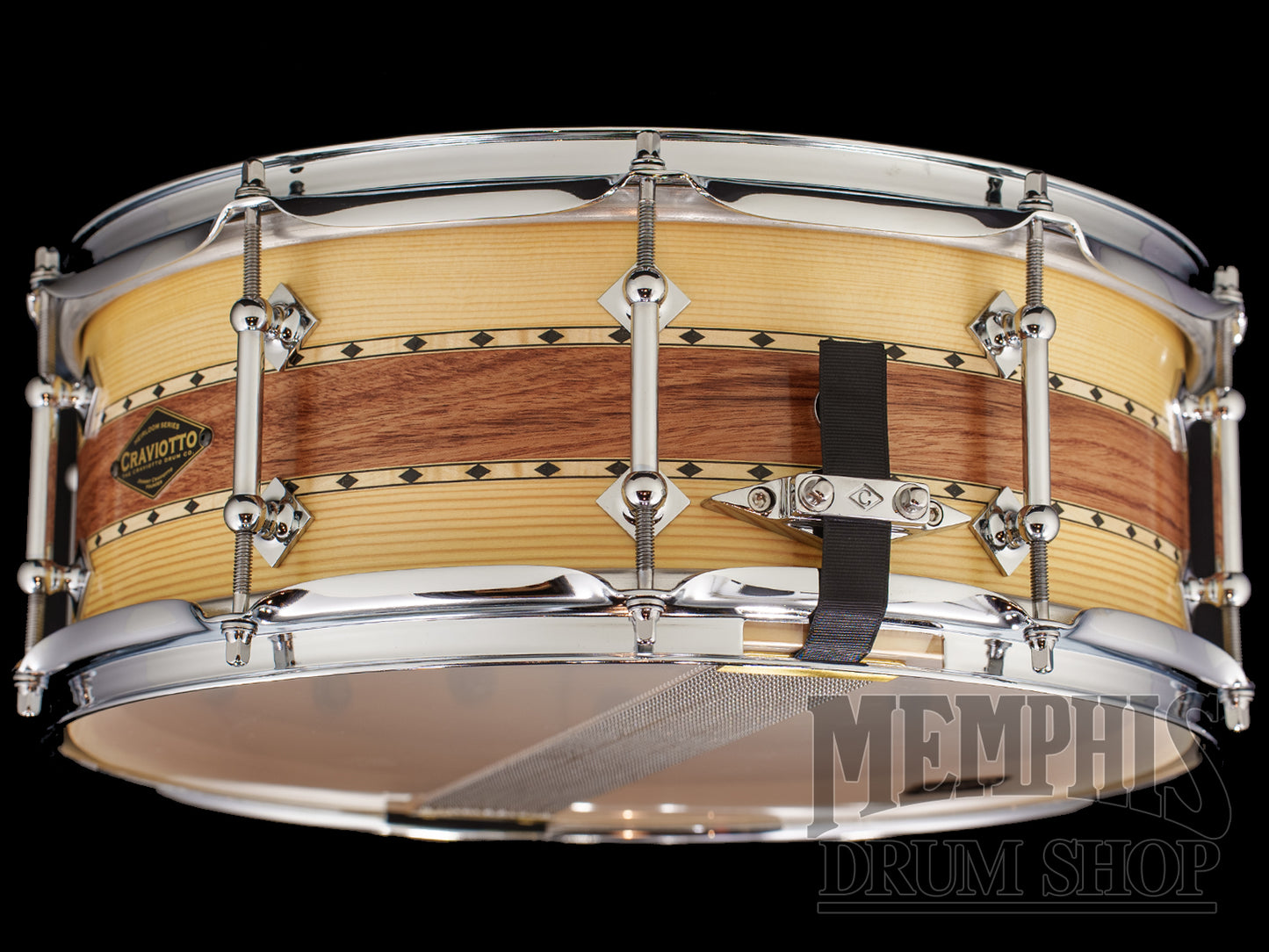 Craviotto 14x5.5 Heirloom Series Spruce/Padauk Snare Drum with Dual Maple Inlay