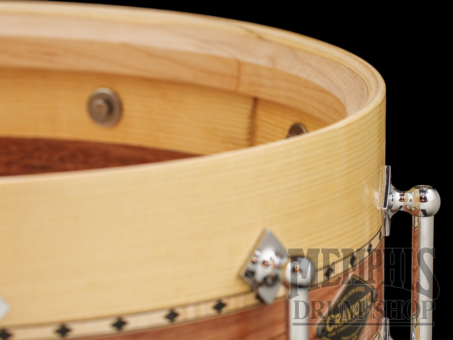 Craviotto 14x5.5 Heirloom Series Spruce/Padauk Snare Drum with Dual Maple Inlay