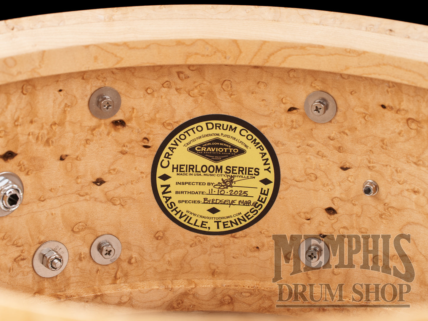 Craviotto 14x5.5 and 14x6.5 Heirloom Series Birdseye Maple Snare Drums - Set of 2