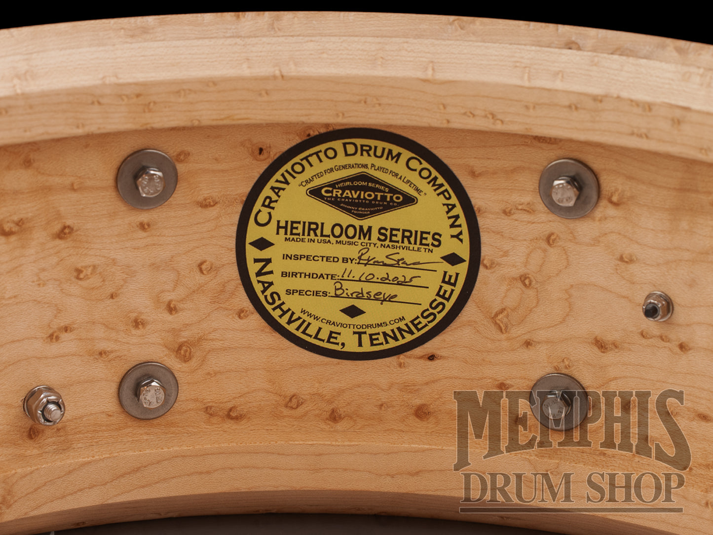 Craviotto 14x5.5 and 14x6.5 Heirloom Series Birdseye Maple Snare Drums - Set of 2