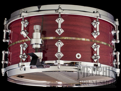 Craviotto 14x7 Heirloom Series Purpleheart Snare Drum with Black Tahitian Pearl Abalone Inlay